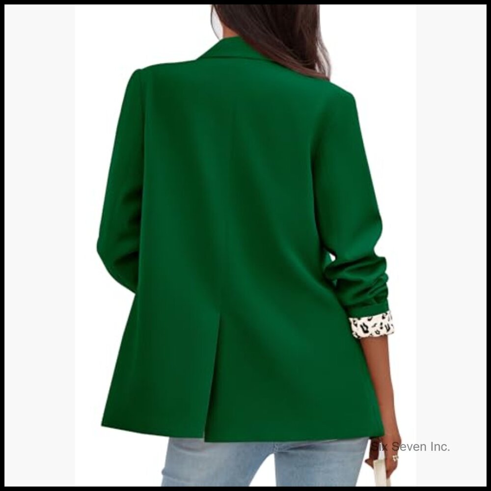 Polyester Blazer with Leopard Lining for Business… - image 4